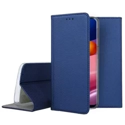 Telefontok Samsung Galaxy A54 5G - kék mágneses szilikon keretes könyvtok-3