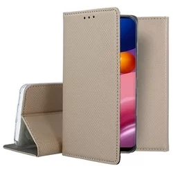 Telefontok Samsung Galaxy A54 5G - arany mágneses szilikon keretes könyvtok-3