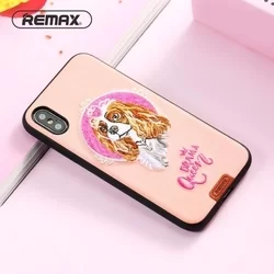 Telefontok iPhone 7 Plus / iPhone 8 Plus - Remax RM-1647 rózsaszín kutyás hátlap tok Drama Queen-1