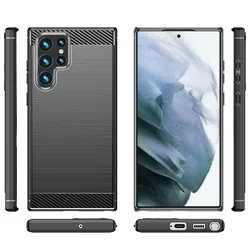 Telefontok Samsung Galaxy S23 Ultra - CARBON fekete szilikon tok-1