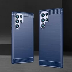 Telefontok Samsung Galaxy S23 Ultra - CARBON kék szilikon tok-6