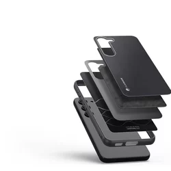 Telefontok Samsung Galaxy S23+ (S23 Plus) - Dux Ducis Fino fekete műanyag tok, szilikon kerettel-1