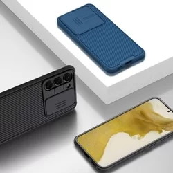 Samsung Galaxy S23 Telefontok - Nillkin csúsztatható kameravédős fekete hátlap tok-4