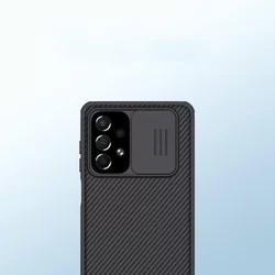 Telefontok Samsung Galaxy S23+ (S23 Plus) - Nillkin csúsztatható kameravédős fekete hátlap tok-1