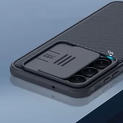 Telefontok Samsung Galaxy S23+ (S23 Plus) - Nillkin csúsztatható kameravédős fekete hátlap tok-2