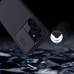 Telefontok Samsung Galaxy S23 Ultra - Nillkin csúsztatható kameravédős fekete hátlap tok-4