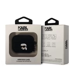 Airpods PRO 1 tartó: Karl Lagerfeld 3D Karl Head - fekete szilikon tok-2