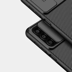 Telefontok Samsung Galaxy A33 5G - Nillkin csúsztatható kameravédős fekete hátlap tok-2