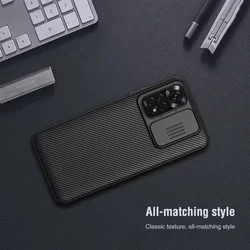 Telefontok Xiaomi Redmi Note 11S - Nillkin csúsztatható kameravédős fekete hátlap tok-4