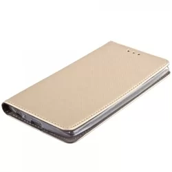 Telefontok Samsung Galaxy S10 - arany mágneses szilikon keretes könyvtok-3