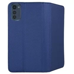 Telefontok Motorola Moto E32 - kék mágneses szilikon keretes könyvtok-3