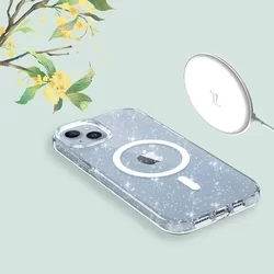 Telefontok iPhone 12 - Tech-Protect Hybrid Glitter MagSafe kompatibilis átlátszó műanyag hátlap tok, szilikon kerettel-2