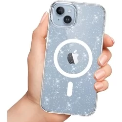 Telefontok iPhone 12 - Tech-Protect Hybrid Glitter MagSafe kompatibilis átlátszó műanyag hátlap tok, szilikon kerettel-1