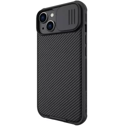 Telefontok iPhone 14 - Nillkin csúsztatható kameravédős fekete hátlap tok-1
