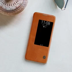 Telefontok Huawei Mate 20 Pro  - Nillkin Qin S-View Kinyitható tok barna-3