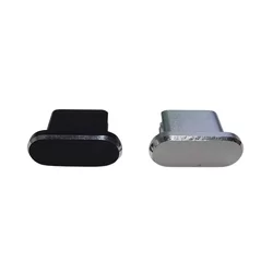 Egyéb kiegészítők: Porvédő kupak - Type-C (USB-C) csatlakozóba - fekete/ezüst, műanyag (2db)-1