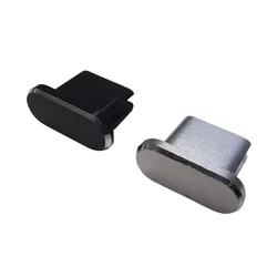 Egyéb kiegészítők: Porvédő kupak - Type-C (USB-C) csatlakozóba - fekete/ezüst, műanyag (2db)-2