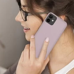 Telefontok iPhone 12 mini - púder pink szilikon tok-2