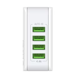 Hálózati töltő: LDNIO 4U - 4 USB porttal, hálózati gyors töltő, fehér, 22W-2