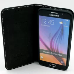 Telefontok UNIQ Fekete Kihajtható Tok - Samsung Galaxy S6 (8719273222096)-3