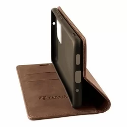Telefontok Xiaomi Redmi 9T / Poco M3 - Tactical Xproof világosbarna szilikon keretes mágneses könyvtok-1