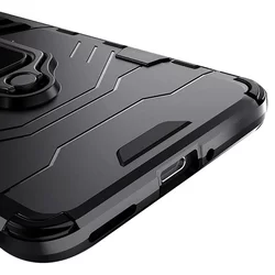 Telefontok Samsung Galaxy M12 - fekete gyűrűs ütésálló műanyag hátlaptok-4
