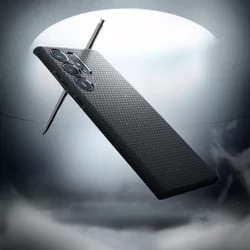 Telefontok Samsung Galaxy S23 Ultra - SPIGEN Liquid Air matt fekete hátlap tok-10