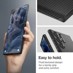 Telefontok Samsung Galaxy S23 Ultra - SPIGEN Liquid Air matt fekete hátlap tok-11