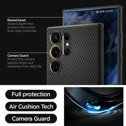 Telefontok Samsung Galaxy S23 Ultra - SPIGEN Liquid Air matt fekete hátlap tok-12