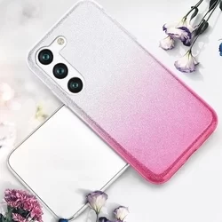 Telefontok Samsung Galaxy S23+ (S23 Plus) - Ezüst / pink Shiny tok-2