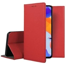 Telefontok Xiaomi Redmi Note 11T Pro - piros mágneses szilikon keretes könyvtok-2