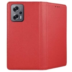 Telefontok Xiaomi Redmi Note 11T Pro - piros mágneses szilikon keretes könyvtok-3
