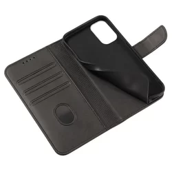 Telefontok Nokia X30 - fekete ráhajtófüles bőr könyvtok -4