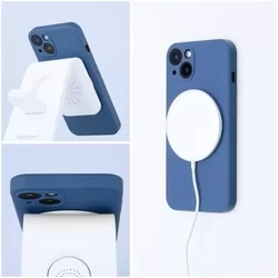 Telefontok iPhone 11 - MagSafe kompatibilis kék szilikon tok-3