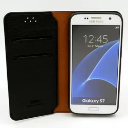 Telefontok UNIQ Fekete Kihajtható Tok - Samsung Galaxy S6 (8719273222546)-2