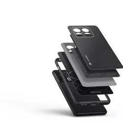 Telefontok OnePlus 10 Pro 5G - Dux Ducis Fino fekete műanyag tok, szilikon kerettel-1