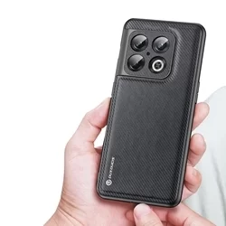 Telefontok OnePlus 10 Pro 5G - Dux Ducis Fino fekete műanyag tok, szilikon kerettel-3