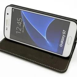 Telefontok UNIQ Fekete Kihajtható Tok - Samsung Galaxy S7 (8719273222126)-2