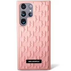 Telefontok Samsung Galaxy S23 Ultra - Karl Lagerfeld 3D Monogram - pink hátlap tok-1