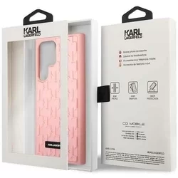 Telefontok Samsung Galaxy S23 Ultra - Karl Lagerfeld 3D Monogram - pink hátlap tok-4