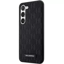 Telefontok Samsung Galaxy S23 - Karl Lagerfeld Saffiano Mono Metal Logo - fekete hátlap tok-1