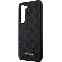 Telefontok Samsung Galaxy S23 - Karl Lagerfeld Saffiano Mono Metal Logo - fekete hátlap tok-2