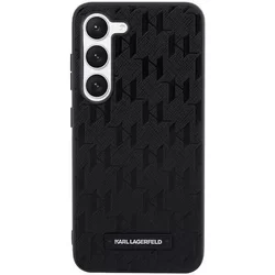 Telefontok Samsung Galaxy S23 - Karl Lagerfeld Saffiano Mono Metal Logo - fekete hátlap tok-3