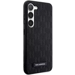 Telefontok Samsung Galaxy S23 - Karl Lagerfeld Saffiano Mono Metal Logo - fekete hátlap tok-4