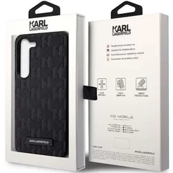 Telefontok Samsung Galaxy S23 - Karl Lagerfeld Saffiano Mono Metal Logo - fekete hátlap tok-7