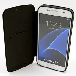 Telefontok UNIQ Fekete Kihajtható Tok - Samsung Galaxy S7 (8719273222270)-2
