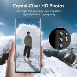 Üvegfólia Samsung Galaxy S23 Ultra - ESR kamera üvegfólia fekete kerettel/gyűrűvel-5