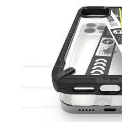 Telefontok iPhone 12 Pro - Ringke Fusion X Ticket band - mintás/átlátszó ütésálló hátlap tok-2