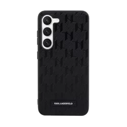 Telefontok Samsung Galaxy S23+ (S23 Plus) - Karl Lagerfeld Saffiano Mono Metal Logo - fekete hátlap tok-5