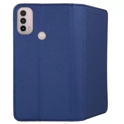Telefontok Motorola Moto E20 - kék mágneses szilikon keretes könyvtok-2